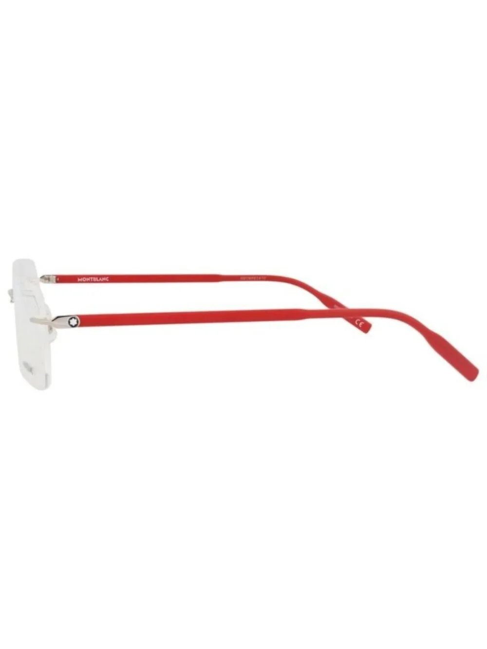 New Montblanc Mens Square/Rectangle Silver Red Transparent Fashion Designer Eyeg